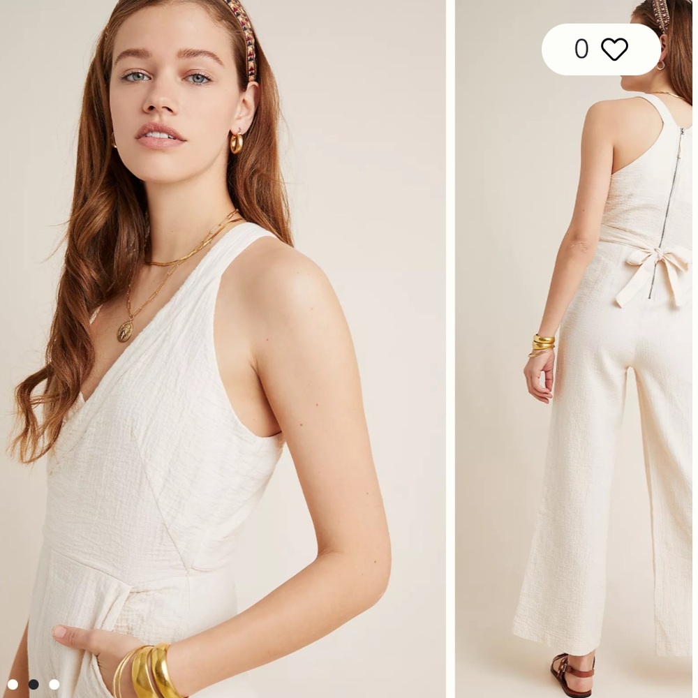 Anthropologie Demi Textured cotton soft romper jumpsuit NWT 2